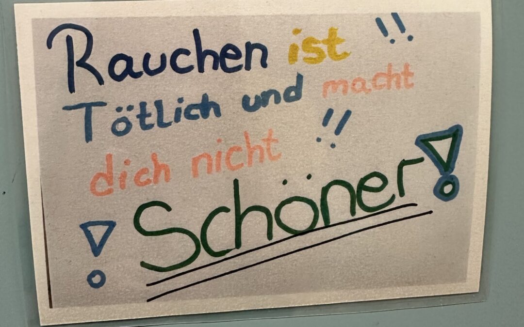 Ausbildungsvorbereitung AV1A macht sich stark gegen „Qualmen auf der Toilette“